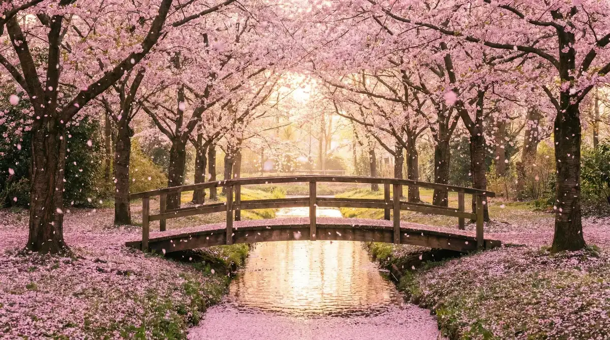 樱花桥畔 - jk. 唯美风景